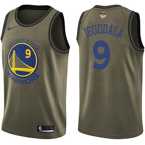 Nike Warriors #9 Andre Iguodala Green Salute to Service The Finals Patch NBA Swingman Jersey