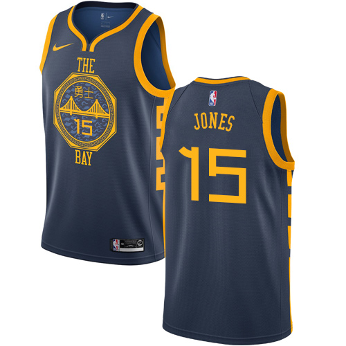 Nike Warriors #15 Damian Jones Navy NBA Swingman City Edition 2018/19 Jersey - Click Image to Close