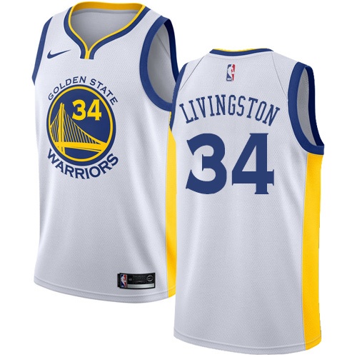 Nike Warriors #34 Shaun Livingston White NBA Swingman Association Edition Jersey - Click Image to Close