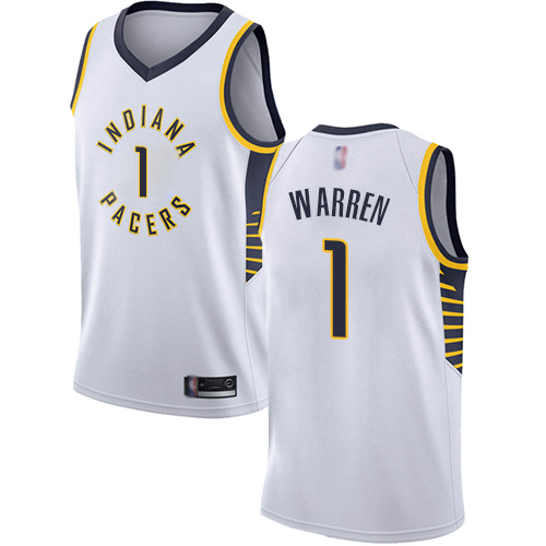 Pacers #1 T.J. Warren White Basketball Swingman Association Edition Jersey - Click Image to Close