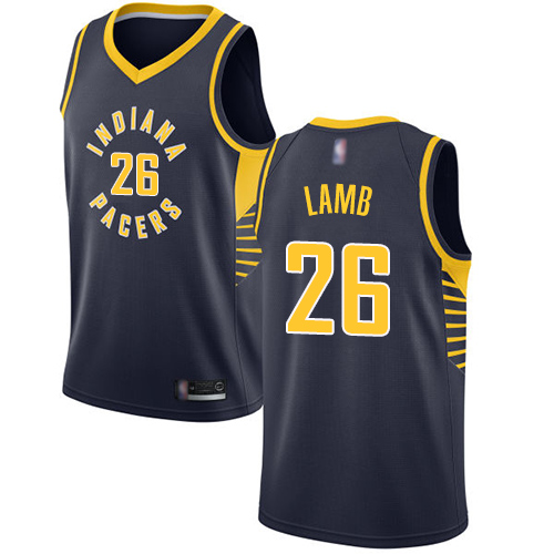 Pacers #26 Jeremy Lamb Navy Blue Basketball Swingman Icon Edition Jersey