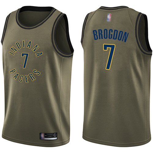 Pacers #7 Malcolm Brogdon Green Basketball Swingman Salute to Service Jersey