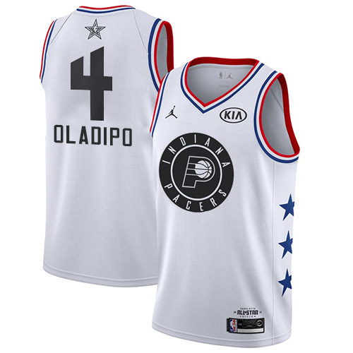 Pacers #4 Victor Oladipo White Basketball Jordan Swingman 2019 All-Star Game Jersey