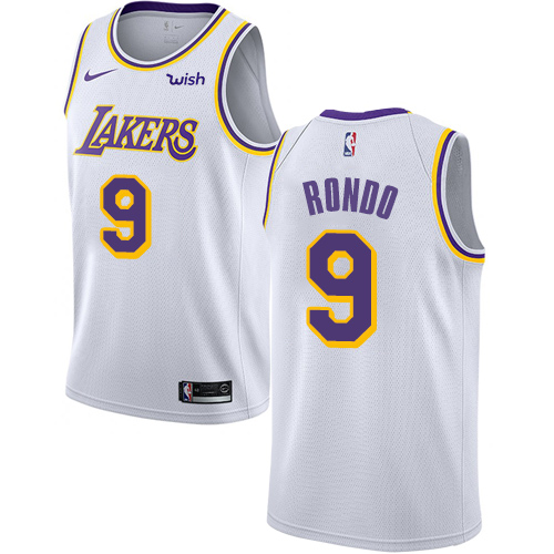 Nike Lakers #9 Rajon Rondo White NBA Swingman Association Edition Jersey