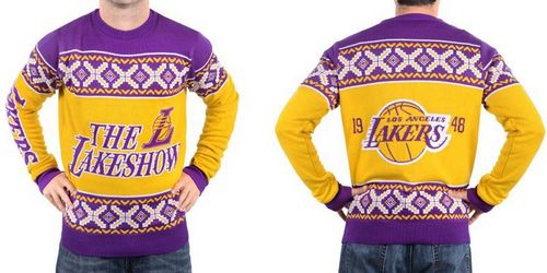 Los Angeles Lakers Men's NBA Ugly Sweater-1 - Click Image to Close