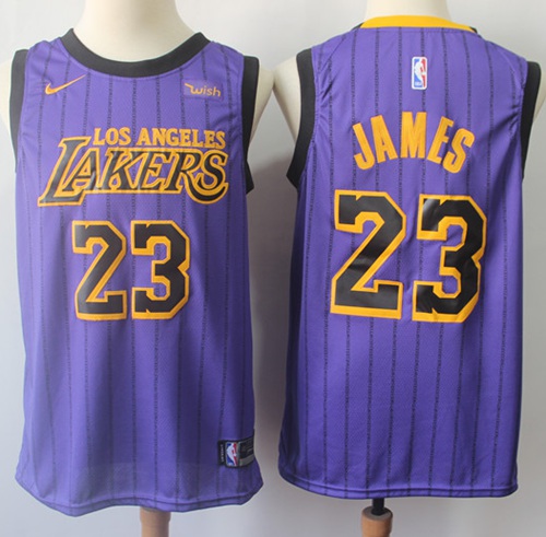 Nike Lakers #23 LeBron James Purple NBA Swingman City Edition 2018/19 Jersey