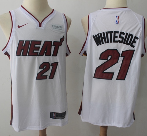 Nike Heat #21 Hassan Whiteside White NBA Swingman Association Edition Jersey - Click Image to Close