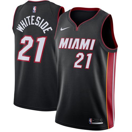 Nike Heat #21 Hassan Whiteside Black NBA Swingman Icon Edition Jersey