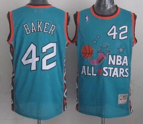 Mitchell And Ness Bucks #42 Vin Baker Light Blue 1996 All-Star Stitched NBA Jersey