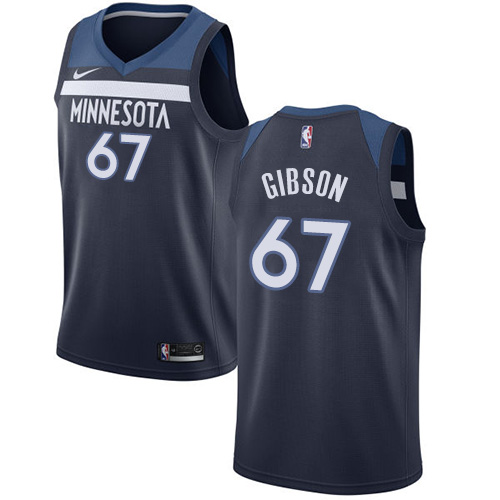 Timberwolves #67 Taj Gibson Navy Blue Basketball Swingman Icon Edition Jersey