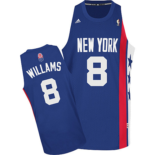 Nets #8 Deron Williams Blue ABA Hardwood Classic Stitched NBA Jersey - Click Image to Close