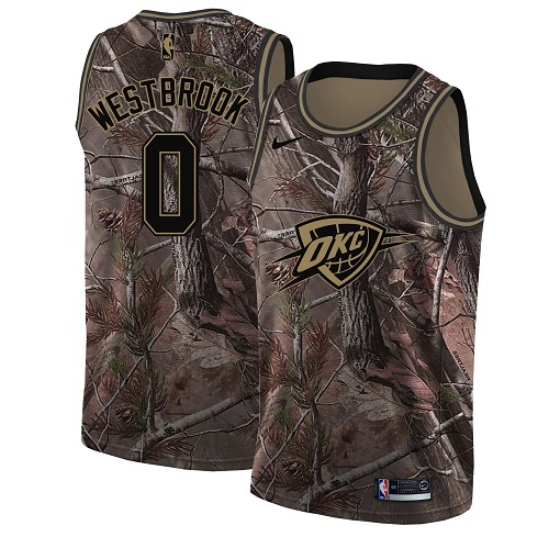 Nike Thunder #0 Russell Westbrook Camo NBA Swingman Realtree Collection Jersey