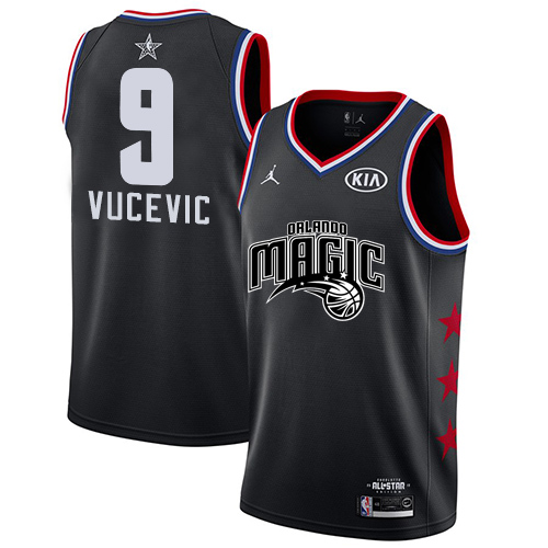 Magic #9 Nikola Vucevic Black Basketball Jordan Swingman 2019 All-Star Game Jersey - Click Image to Close