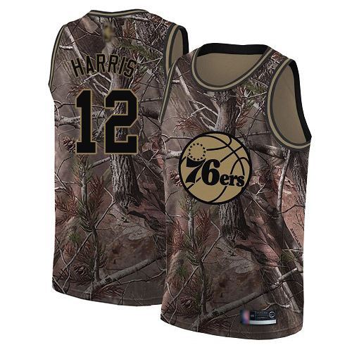 76ers #12 Tobias Harris Camo Basketball Swingman Realtree Collection Jersey