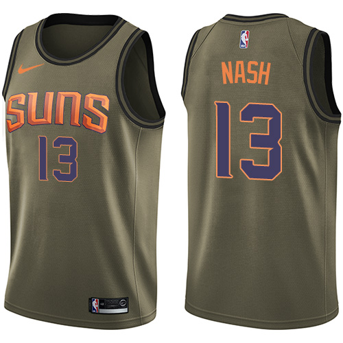 Nike Suns #13 Steve Nash Green Salute to Service NBA Swingman Jersey