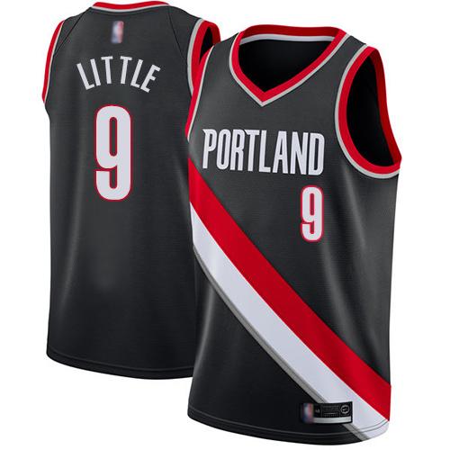 Blazers #9 Nassir Little Black Basketball Swingman Icon Edition Jersey - Click Image to Close