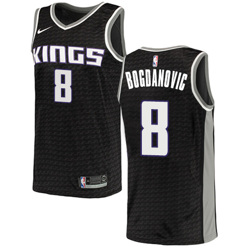 Kings #8 Bogdan Bogdanovic Black Basketball Swingman Statement Edition Jersey