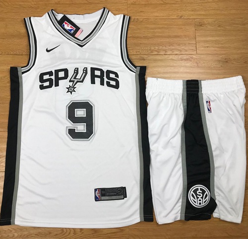 Nike Spurs #9 Tony Parker White A Set NBA Swingman Association Edition Jersey - Click Image to Close