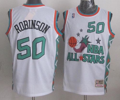 Mitchell And Ness Spurs #50 David Robinson White 1996 All-Star Stitched NBA Jersey - Click Image to Close