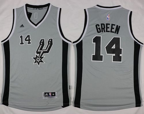 Spurs #14 Danny Green Grey Alternate Stitched NBA Jersey - Click Image to Close