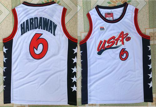 Nike Team USA #6 Penny Hardaway White 1996 Dream Team Stitched NBA Jersey - Click Image to Close