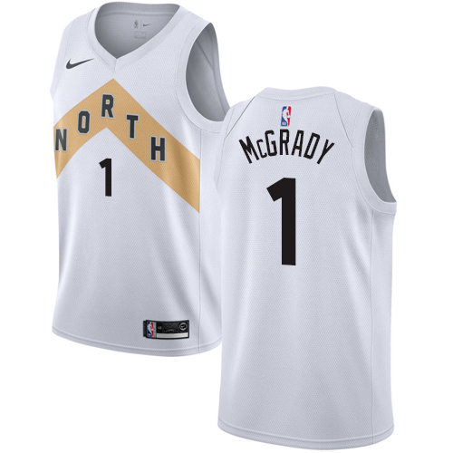 Raptors #1 Tracy Mcgrady White Basketball Swingman City Edition 2018/19 Jersey