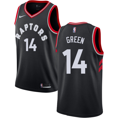 Raptors #14 Danny Green Black Basketball Swingman Statement Edition Jersey - Click Image to Close