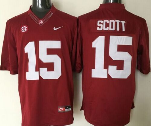 Crimson Tide #15 JK Scott Red Stitched NCAA Jersey