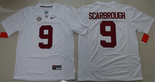 Crimson Tide #9 Bo Scarbrough White Limited Stitched NCAA Jersey