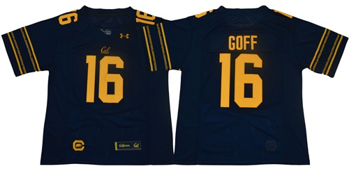 Golden Bears #16 Jared Goff Navy Blue Under Armour Premier Stitched NCAA Jersey