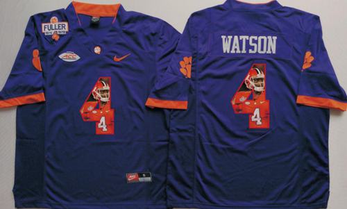 Tigers #4 Deshaun Watson Purple Player Fashion Stitched NCAA Jersey