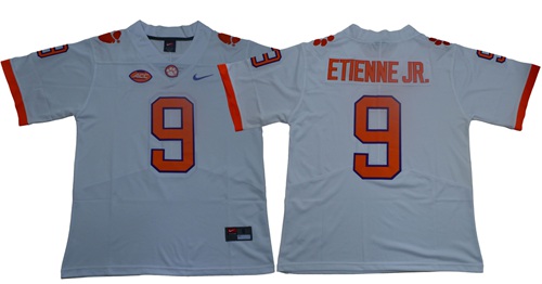 Tigers #9 Travis Etienne Jr. White Limited Stitched NCAA Jersey