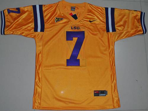 LSU Tigers #7 Tyrann Mathieu Gold Stitched NCAA Jersey - Click Image to Close