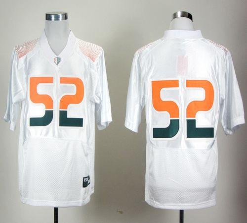 Hurricanes #52 Ray Lewis White Pro Combat Stitched NCAA Jersey