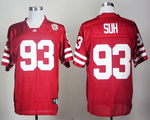 Cornhuskers #93 Ndamukong Suh Red Stitched NCAA Jersey - Click Image to Close