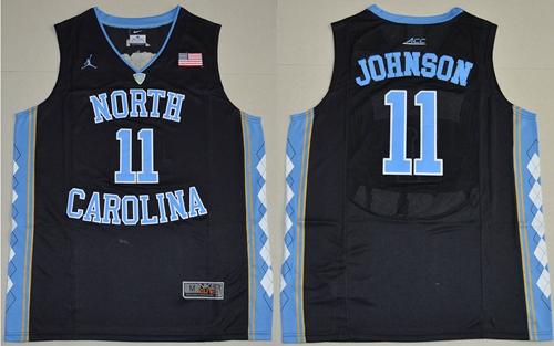 North Carolina #11 Brice Johnson Black Basketball Stitched NCAA Jersey - Click Image to Close