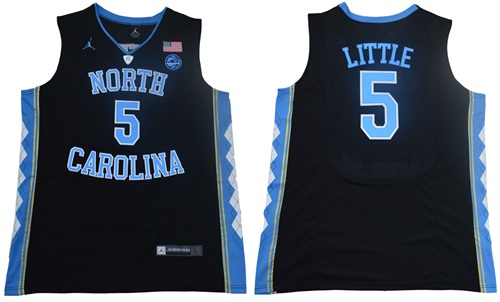 North Carolina #5 Nassir Little Black Basketball Stitched NCAA Jersey - Click Image to Close