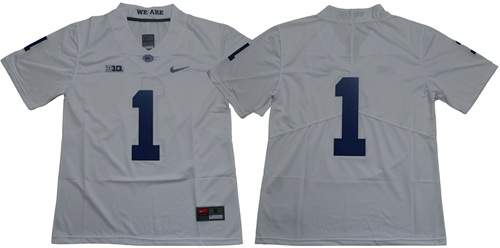 Nittany Lions #1 White Limited Stitched NCAA Jersey - Click Image to Close