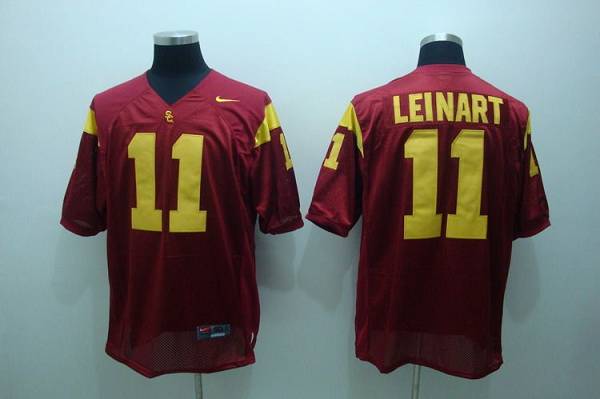 Trojans #11 Matt Leinart Red Stitched NCAA Jersey - Click Image to Close