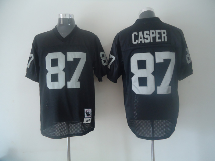 Mitchell And Ness Raiders #87 Dave Casper Black Throwback Stitched NFL Jersey - Click Image to Close