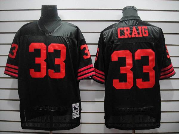 Mitchell and Ness 49ers #33 Roger Craig Black Stitched Throwback NFL Jersey - Click Image to Close