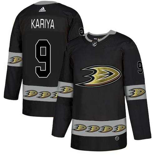 Adidas Ducks #9 Paul Kariya Black Authentic Team Logo Fashion Stitched NHL Jersey - Click Image to Close