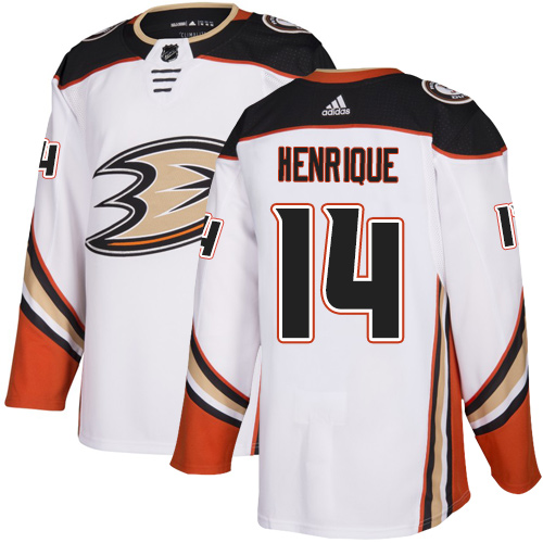 Adidas Ducks #14 Adam Henrique White Road Authentic Stitched NHL Jersey