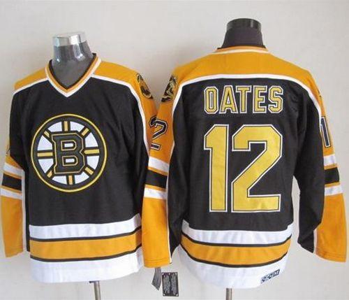 Bruins #12 Adam Oates Black CCM Throwback New Stitched NHL Jersey