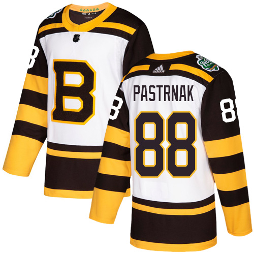 Adidas Bruins #88 David Pastrnak White Authentic 2019 Winter Classic Stitched NHL Jersey