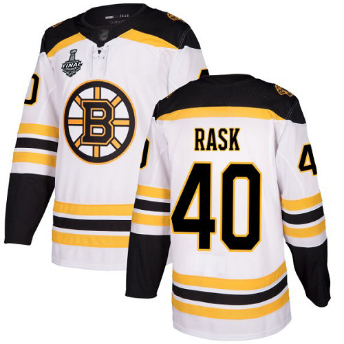 Bruins #40 Tuukka Rask White Road Authentic Stanley Cup Final Bound Stitched Hockey Jersey - Click Image to Close