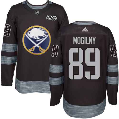 Adidas Sabres #89 Alexander Mogilny Black 1917-2017 100th Anniversary Stitched NHL Jersey - Click Image to Close