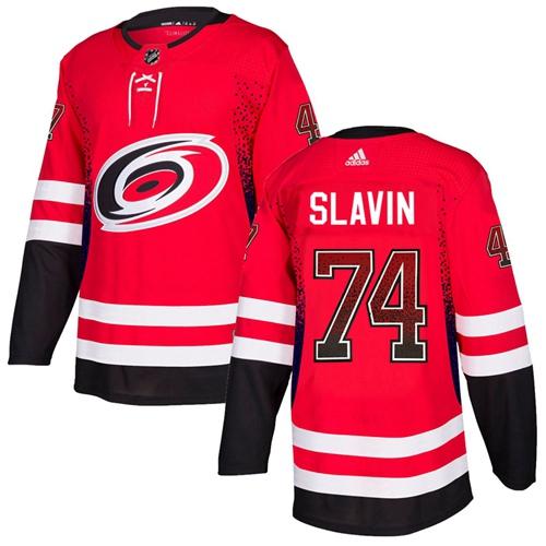 Adidas Hurricanes #74 Jaccob Slavin Red Home Authentic Drift Fashion Stitched NHL Jersey