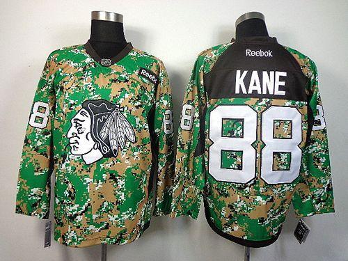 Blackhawks #88 Patrick Kane Camo Veterans Day Practice Stitched NHL Jersey - Click Image to Close