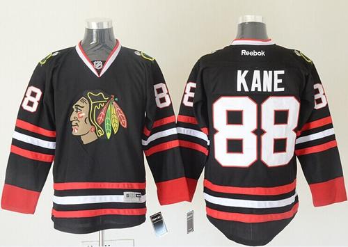 Blackhawks #88 Patrick Kane Black Stitched NHL Jersey - Click Image to Close